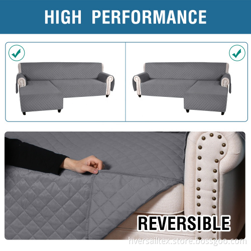 Reversible Sofa Slipcover L Shape Couch Cover
